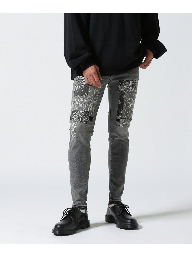Rakuten - 【SALE／50%OFF】SURT(サート)バンダナパッチワークデニム B'2nd ビーセカンド パンツ ジーンズ・デニムパンツ ブルー ブラック【RBA_E】【送料無料】[Rakuten Fashion]