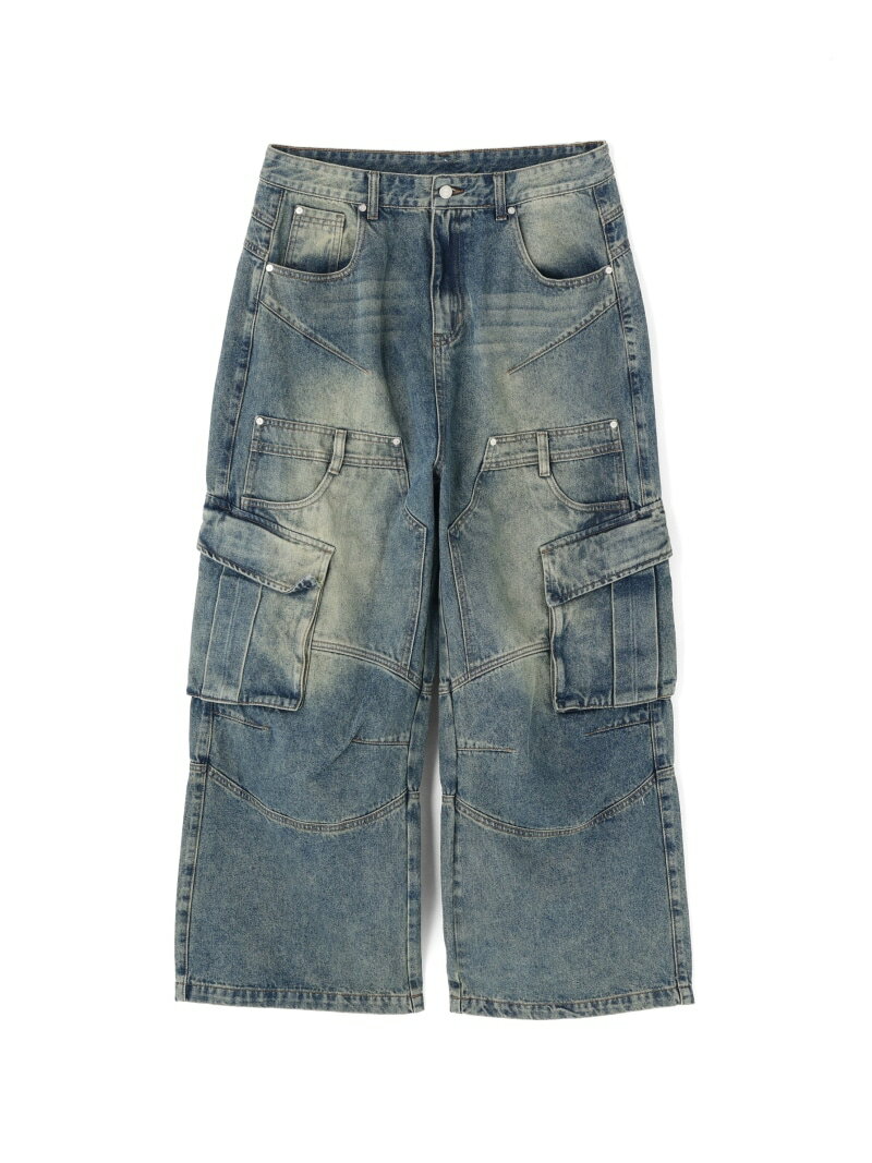 Rakuten - SIS/エスアイエス/Washed Denim Wide Cargo Pants LHP エルエイチピー パンツ その他のパンツ ブルー ブラック【送料無料】[Rakuten Fashion]