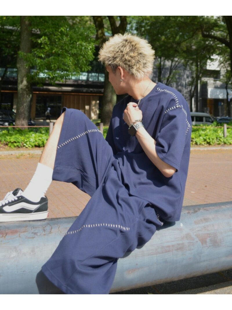 Bottoms - B omnivore/ビーオムニボー STITCH SHORTS ステッチショーツ BEAVER ビーバー パンツ その他のパンツ ブラック ネイビー【送料無料】[Rakuten Fashion]