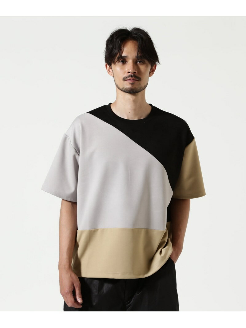 Rakuten - B omnivore/ビーオムニボー PANEL TEE パネル切り替えTEE BEAVER ビーバー トップス カットソー・Tシャツ ブラック【送料無料】[Rakuten Fashion]