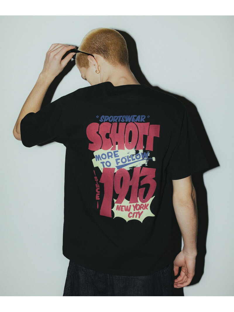 Rakuten - FLYER T-SHIRT/フライヤー Tシャツ Schott ショット トップス カットソー・Tシャツ ホワイト ブラック【送料無料】[Rakuten Fashion]
