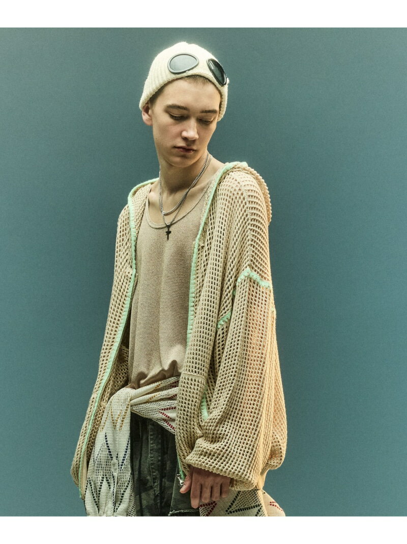 Rakuten - 【SALE／20%OFF】B omnivore/ビーオムニボー HAND - STITCH MESH HOODIE BEAVER ビーバー トップス スウェット・トレーナー ブラック ベージュ【RBA_E】【送料無料】[Rakuten Fashion]