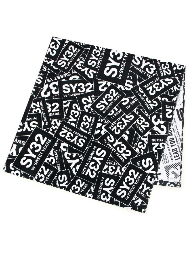 SY32 by SWEETYEARS /エスワイサーティトゥバイ スィートイヤーズ/DOUBLE GRAPHIC BUS TOWEL ROYAL FLASH ロイヤルフラッシュ ファッション雑貨 ハンカチ・ハンドタオル ブラック【送料無料】[Rakuten Fashion]