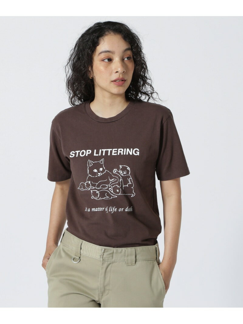Rakuten - 【SALE／50%OFF】MIXTA/ミクスタ CREW NECK STOP LITTERING Tシャツ BEAVER ビーバー トップス カットソー・Tシャツ ブラウン【RBA_E】[Rakuten Fashion]