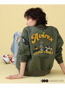 アヴィレックス ブルゾン レディース 《WB/AVIREX》LOONEY TUNES COLLECTION LIGHT MA-1 JACKET AVIREX アヴィレックス ジャケット・アウター ブルゾン・ジャンパー グリーン【送料無料】[Rakuten Fashion]