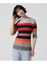 AULA AILA/アウラアイラ/MULTI BORDER KNIT ROYAL FLASH ロイヤルフラッシュ トップス ノースリーブ・タンクトップ グレー ...