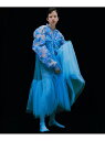 MAISON SPECIAL/メゾンスペシャル/Tulle Shirring Gathered Dress ROYAL FLASH ロイヤルフラッシュ ワンピース ドレス ワンピース ブルー ブラック【送料無料】 Rakuten Fashion