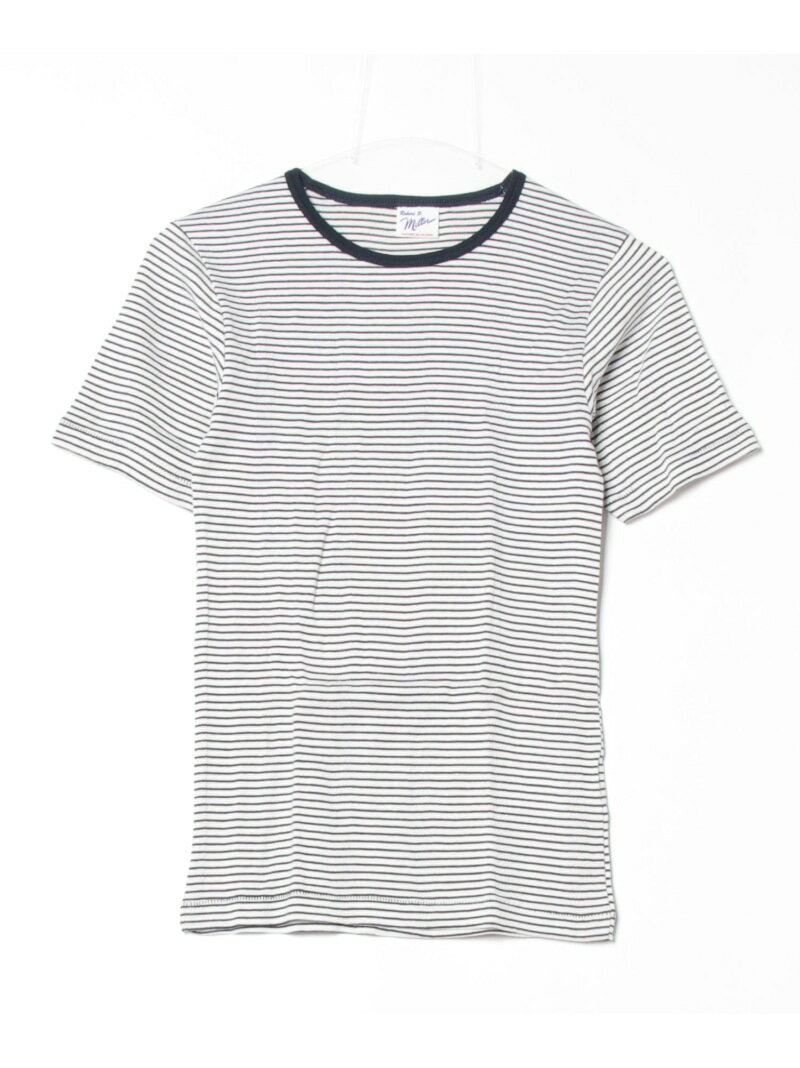 Miller/ミラー H/S Crew Tee クルーネック ハーフスリーブT BEAVER ビーバー トップス カットソー・Tシャツ ネイビー ホワイト[Rakuten Fashion](4)