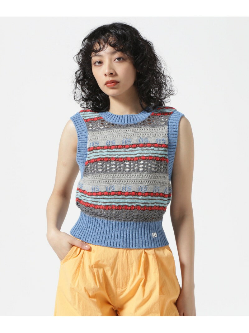 MAISON SPECIAL/᥾󥹥ڥ/Multicolor Knit Vest ROYAL FLASH եå ȥåץ ٥ȡ ֥롼 ԥ󥯡̵[Rakuten Fashion]
