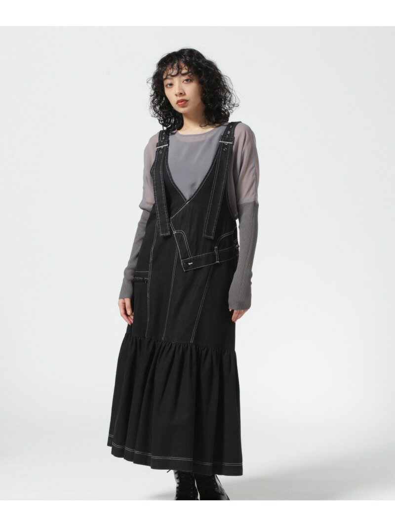 AULA AILA/MANY PARTS ASYMMETRY DENIM JUMPER SKIRT ROYAL FLASH ロイヤルフラッシュ スカート その他のスカート ブラック ブルー【送料無料】[Rakuten Fashion]