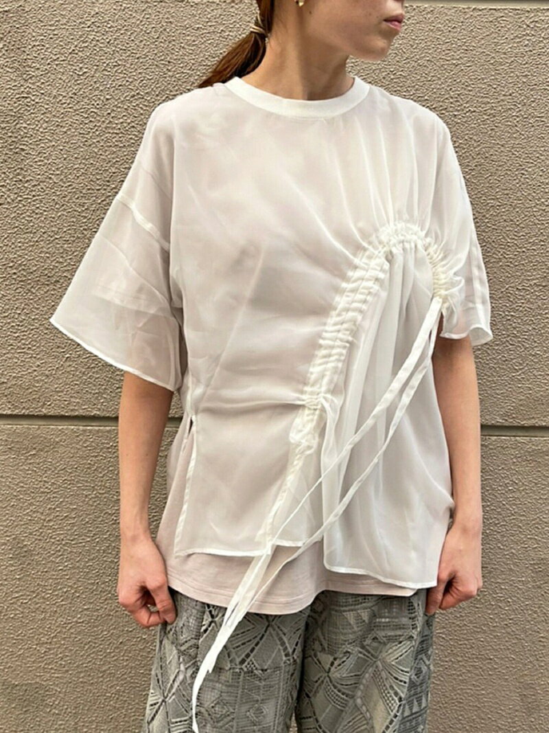 AULA AILA(アウラ アイラ)別注ドロストリングレイヤードTシャツ B'2nd ビーセカンド トップス カットソー・Tシャツ ホワイト ブラック【送料無料】[Rakuten Fashion]