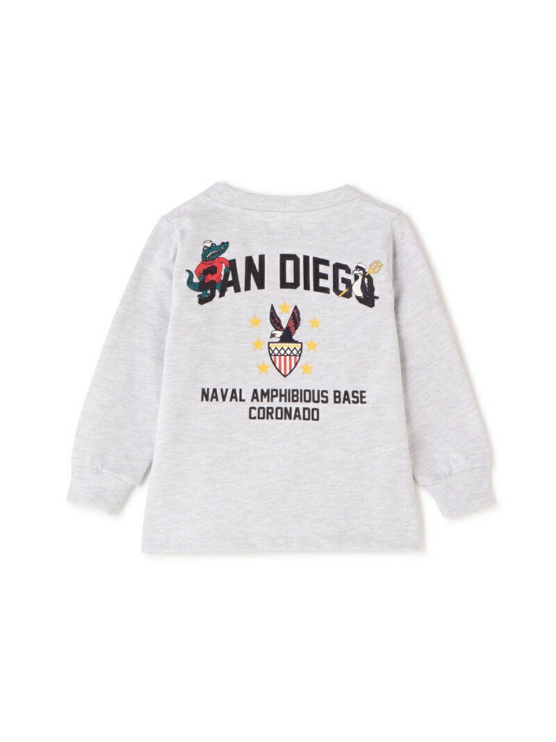 【SALE／50%OFF】《KIDS》L/S SAN DIEGO POCEKT T-SHIRT/サンディエゴ ポケット Tシャツ/キッズ AVIREX アヴィレックス トップス カットソー・Tシャツ グレー ネイビー【RBA_E】[Rakuten Fashion]