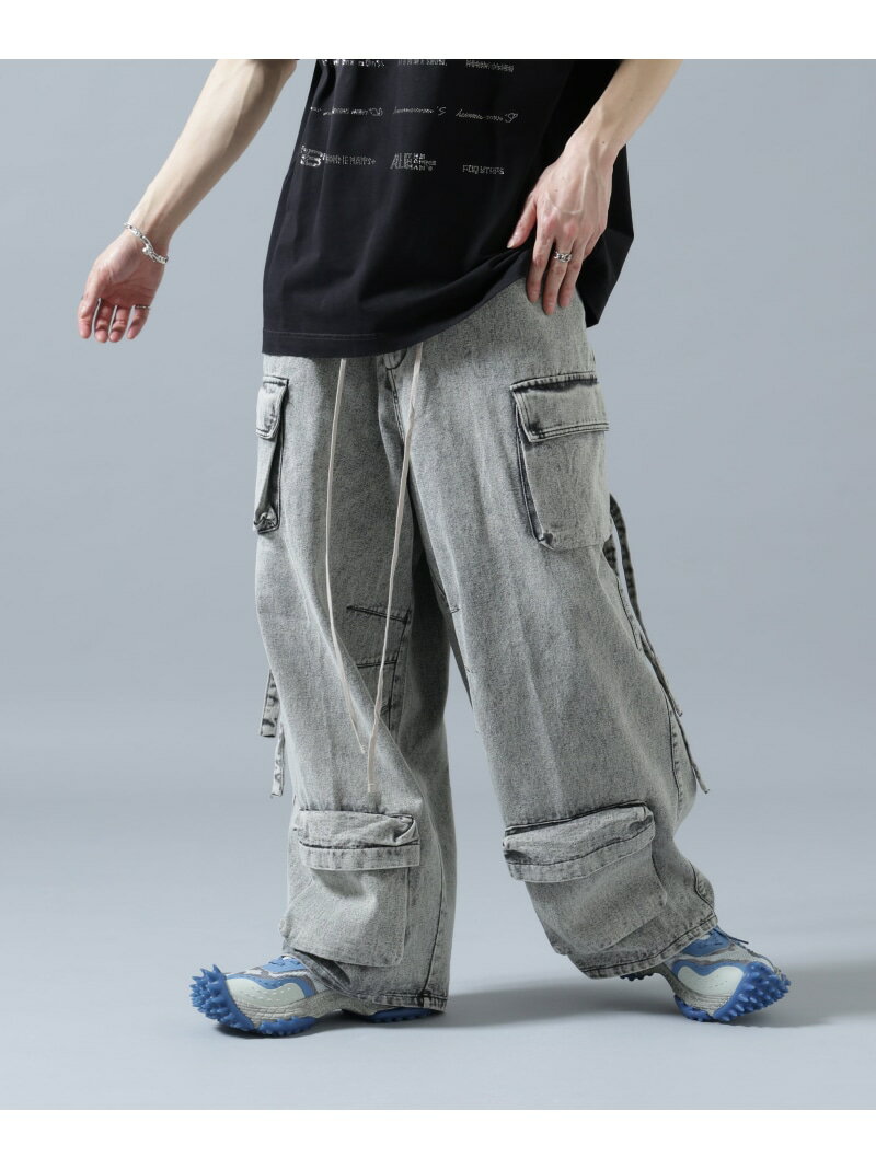 Rakuten - DankeSchon/ダンケシェーン/MULTI POCKET DENIM CARGO PANTS LHP エルエイチピー パンツ その他のパンツ ホワイト グレー ブラック【送料無料】[Rakuten Fashion]