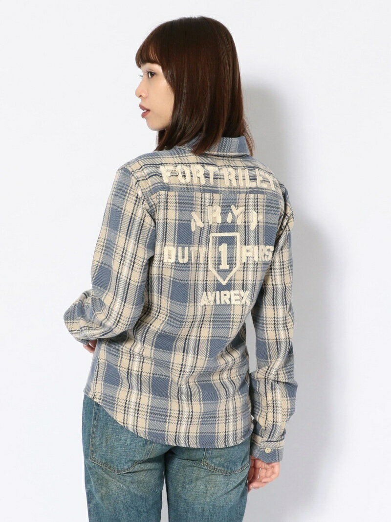 コットンネルチェックシャツFORTRILEY/NELCHECKSHIRT AVIREX アヴィレックス トップス シャツ・ブラウス ネイビー レッド ベージュ【送料無料】[Rakuten Fashion]