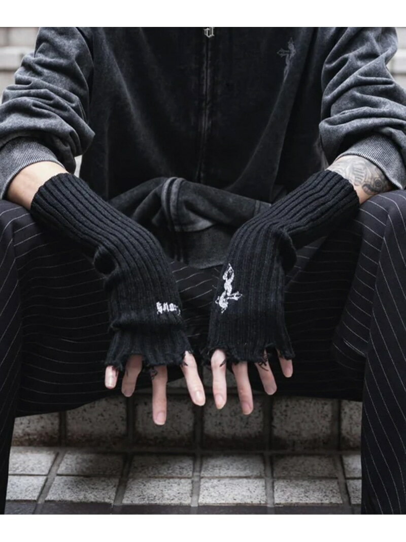 gibous/ギボス/Damage knit arm cover LHP エルエイチピー アクセサリー・腕時計 その他のアクセサリー・腕時計 ブラック