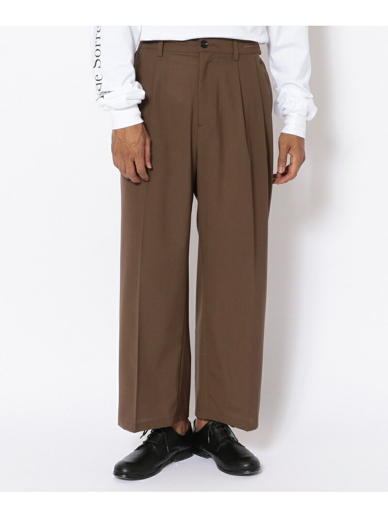 Rakuten - 【SALE／50%OFF】LUSOR(ルーソル)WOOL WIDE SLACKS B'2nd ビーセカンド パンツ その他のパンツ ブラウン グレー【RBA_E】【送料無料】[Rakuten Fashion]