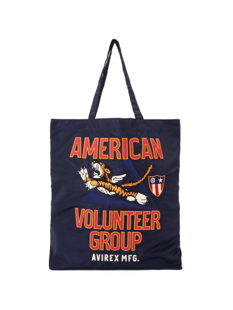 《WEB限定》NYLON TOTE BAG "TIGER" AVIREX アヴィレックス バッグ その他のバッグ ブラウン イエロー【先行予約】*【送料無料】[Rakuten Fashion]