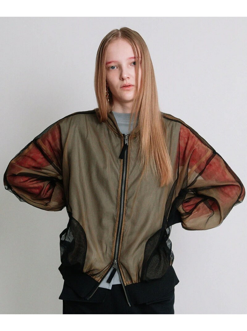 【SALE／30%OFF】AULA AILA/アウラアイラ/SHEER BLOUSON ROYAL FLASH ロイヤルフラッシュ ジャケット・アウター ブルゾン・ジャンパー ベージュ グレー【RBA_E】【送料無料】[Rakuten Fashion]