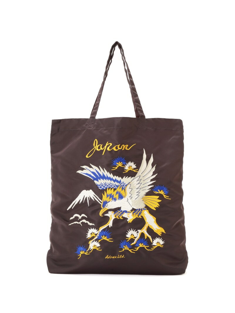 《WEB限定》NYLON TOTE BAG "EAGLE" AVIREX アヴィレックス バッグ その他のバッグ ワインレッド グレー【先行予約】*【送料無料】[Rakuten Fashion]