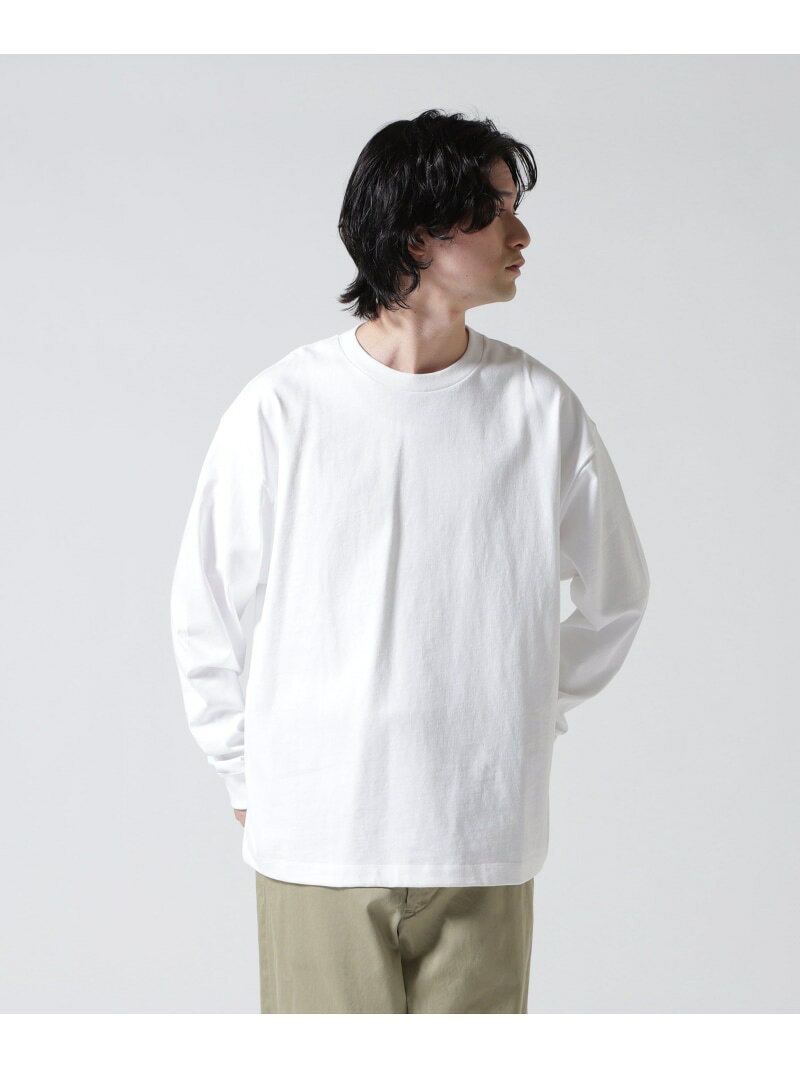 Rakuten - ATON (エイトン)12/- AIR SPINNING ｜ LOOSE FIT LONG SLEEVE T-SHIRT B'2nd ビーセカンド トップス カットソー・Tシャツ ブラック ホワイト【送料無料】[Rakuten Fashion]