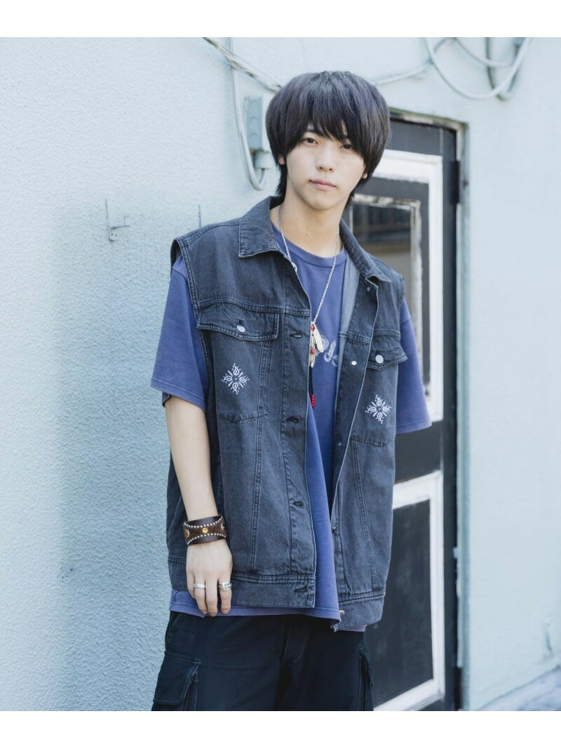 Rakuten - 【SALE／50%OFF】CHRONOIZM/クロノイズム/DENIM VEST LHP エルエイチピー トップス ベスト・ジレ グレー【RBA_E】【送料無料】[Rakuten Fashion]