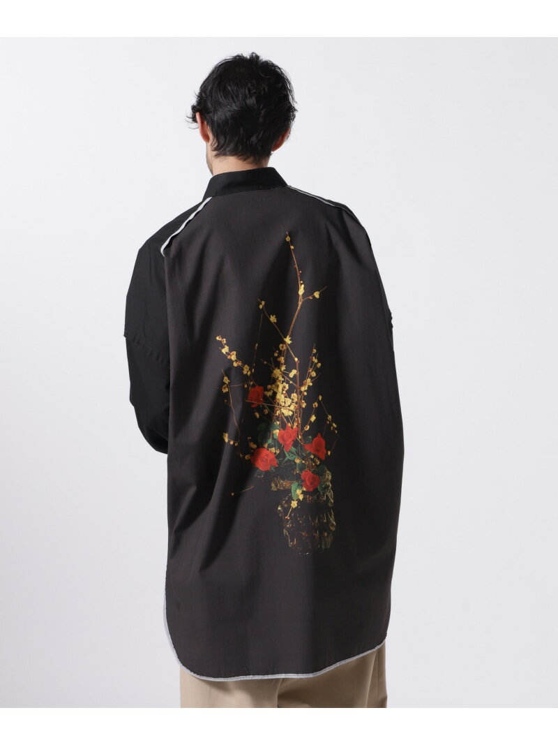 ALMOSTBLACK/オールモストブラック/WOVEN CUT OFF BIG PRINT SHIRT LHP エルエイチピー トップス シャツ・ブラウス ブラック【送料無料】[Rakuten Fashion]