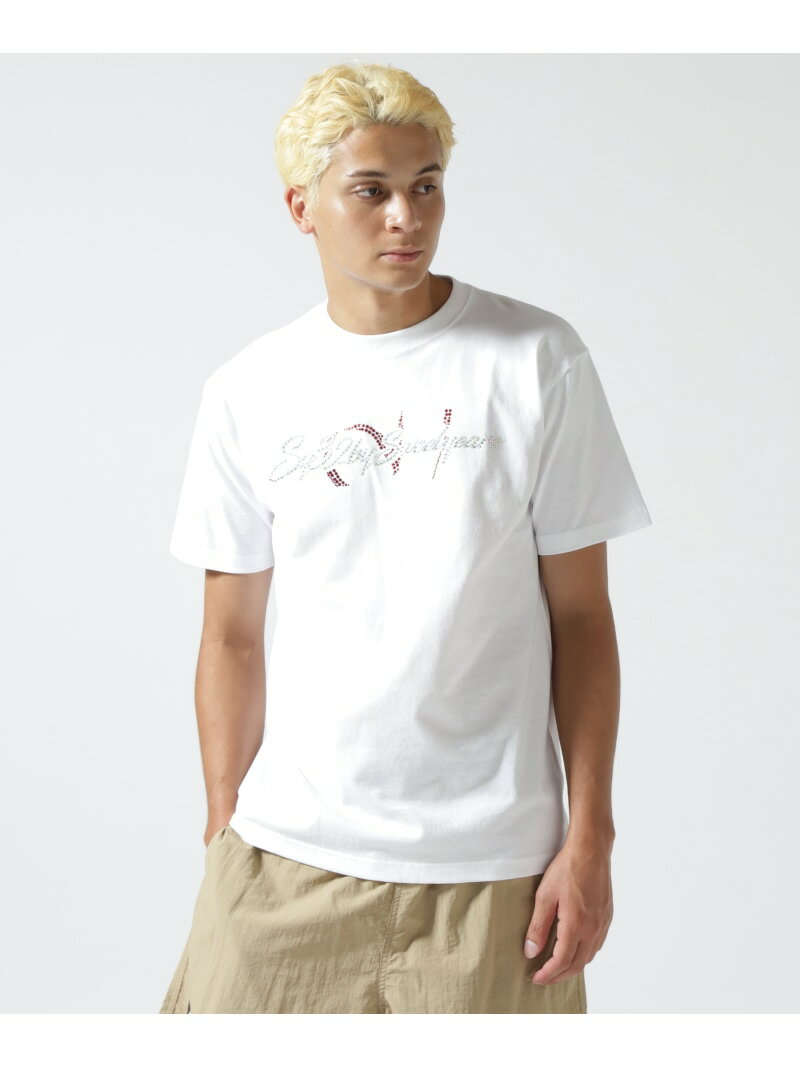 SY32 by SWEET YEARS/エスワイサーティトゥ バイ スィートイヤーズ/CURSIVE LOGO RHINESTONE TE ROYAL FLASH ロイヤルフラッシュ トップス カットソー・Tシャツ ホワイト ブラック【送料無料】[Rakuten Fashion]