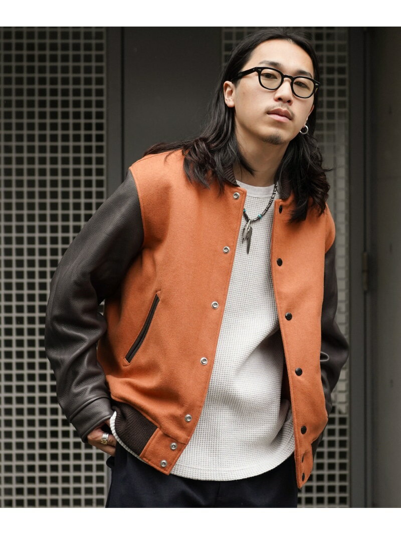 【SALE／30%OFF】*SKOOKUM/*スクーカム/STUDIUM JACKET $110/110ドル スタジアムジャケット Schott ショット ジャケット・アウター ブルゾン・ジャンパー オレンジ ブラック ネイビー【RBA_E】【送料無料】[Rakuten Fashion]のサムネイル