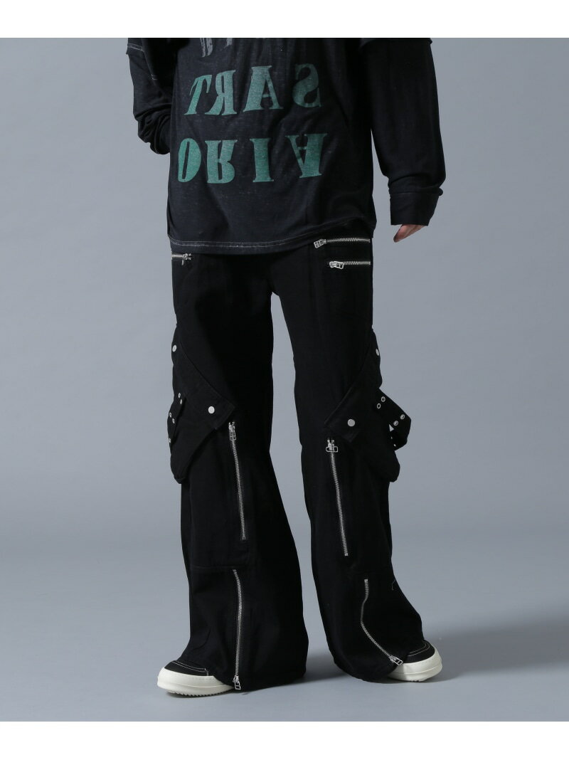 DankeSchon/ダンケシェーン/11ozD ZIP POCKET FLARE CARGO PANTS LHP エルエイチピー パンツ その他のパンツ ブラック グレー【送料無料】[Rakuten Fashion]