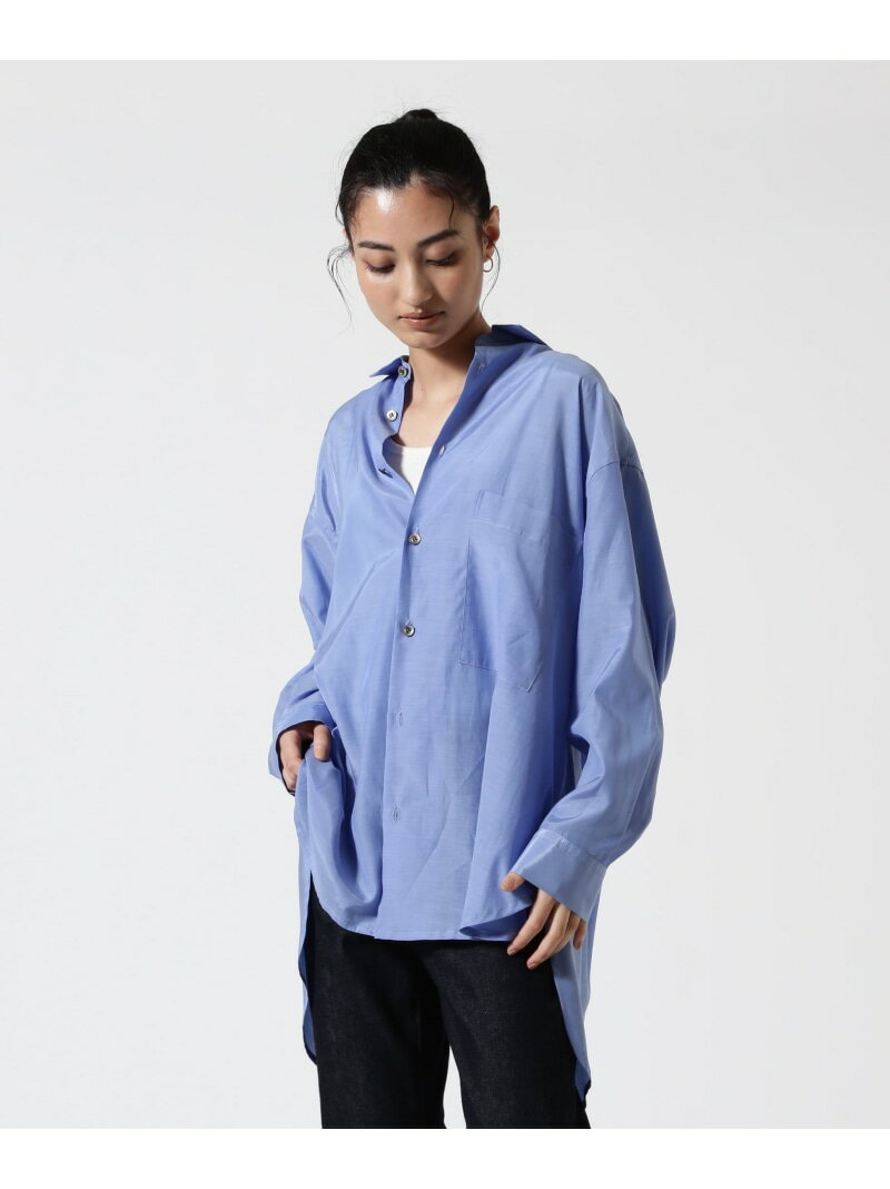 Robes & Confections(ローブス&コンフェクションズ)別注オーバーサイズシャツ B'2nd ビーセカンド トップス シャツ・ブラウス ブルー グレー