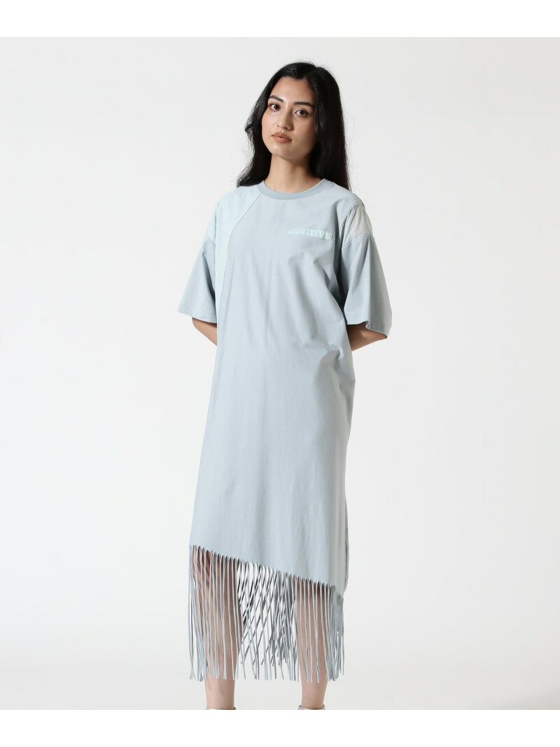 【SALE／50%OFF】AULA AILA/アウラアイラ/別注フリンジルーズワンピース ROYAL FLASH ロイヤルフラッシュ ワンピース・ドレス ワンピース ブラック ブルー【RBA_E】【送料無料】[Rakuten Fashion]