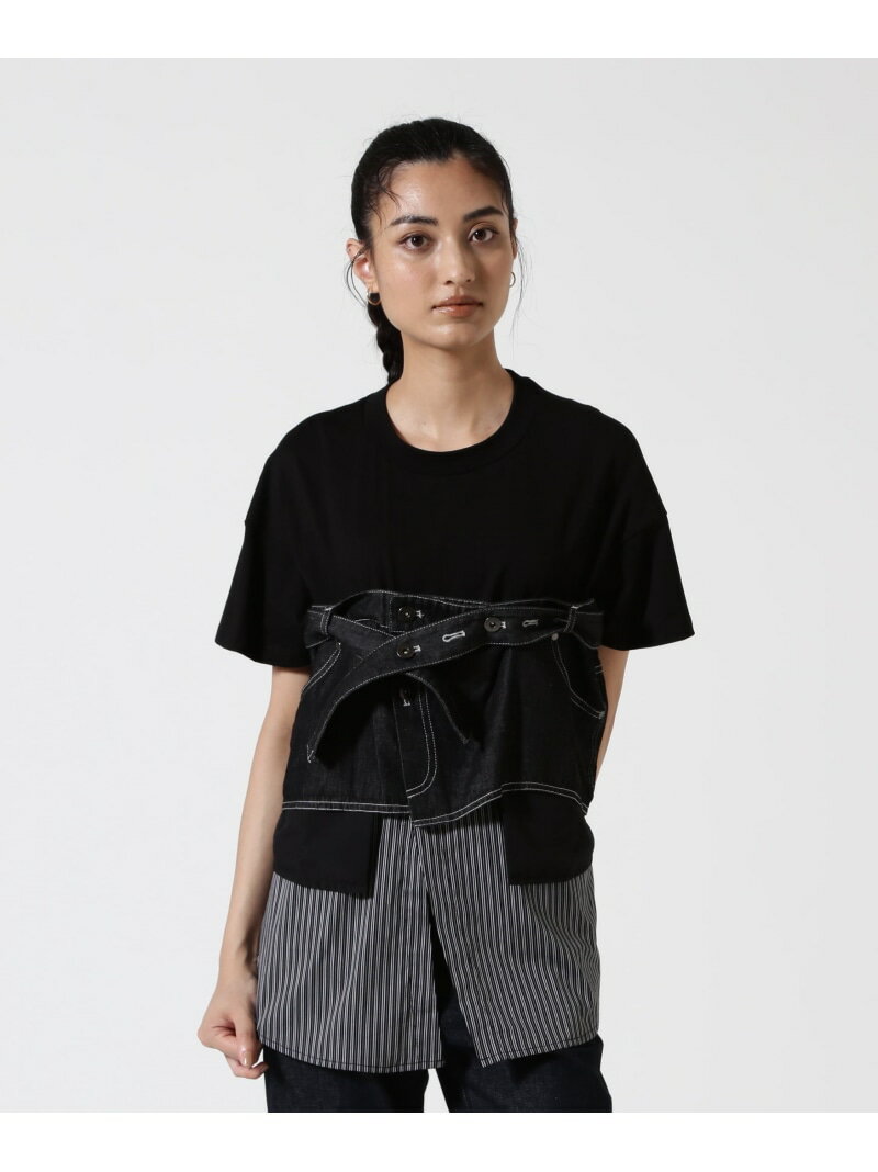 Rakuten - 【SALE／40%OFF】AULA AILA/アウラアイラ/別注デニムシャツレイヤードデザインTシャツ ROYAL FLASH ロイヤルフラッシュ トップス カットソー・Tシャツ ブラック ホワイト【RBA_E】【送料無料】[Rakuten Fashion]