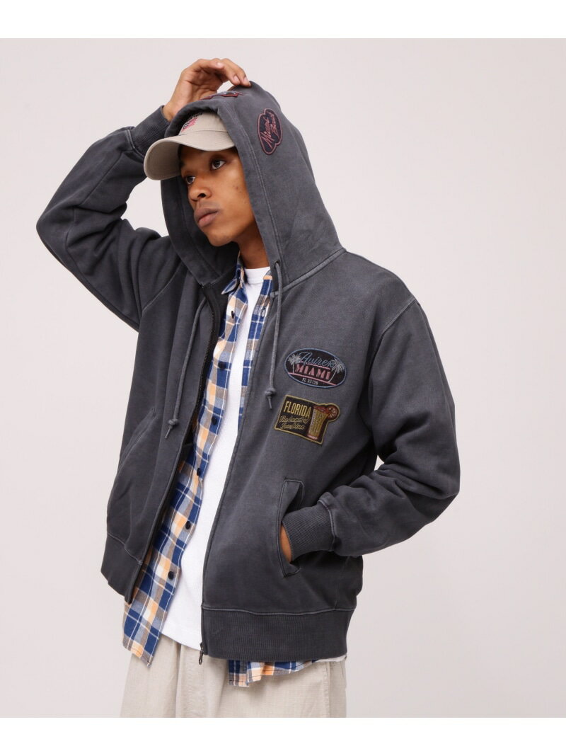 LONG SLEEVE FADE MIAMI PATCH PARKA AVIREX アヴィレックス トップス パーカー・フーディー ブラック ブルー オレンジ【送料無料】[Rakuten Fashion]