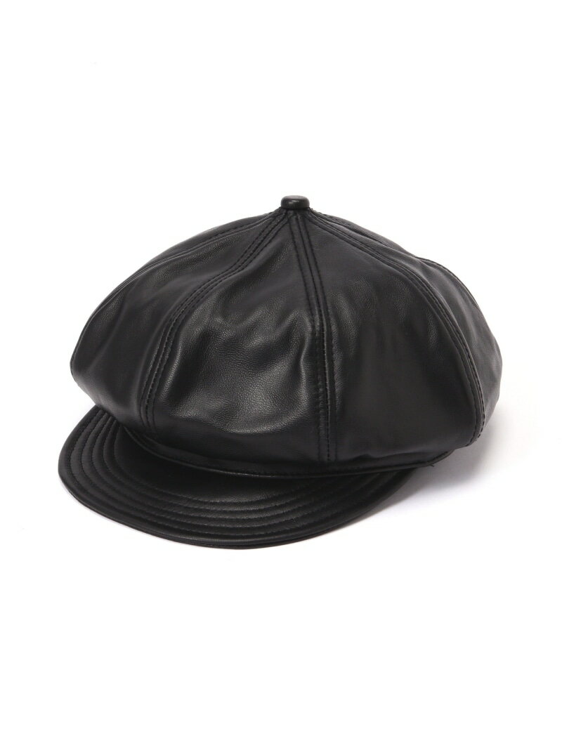 LEATHER NEWSBOY CAP/レザー ニュースボーイキャップ キャスケット Schott ショット 帽子 その他の帽子 ブラック【送料無料】[Rakuten Fashion]