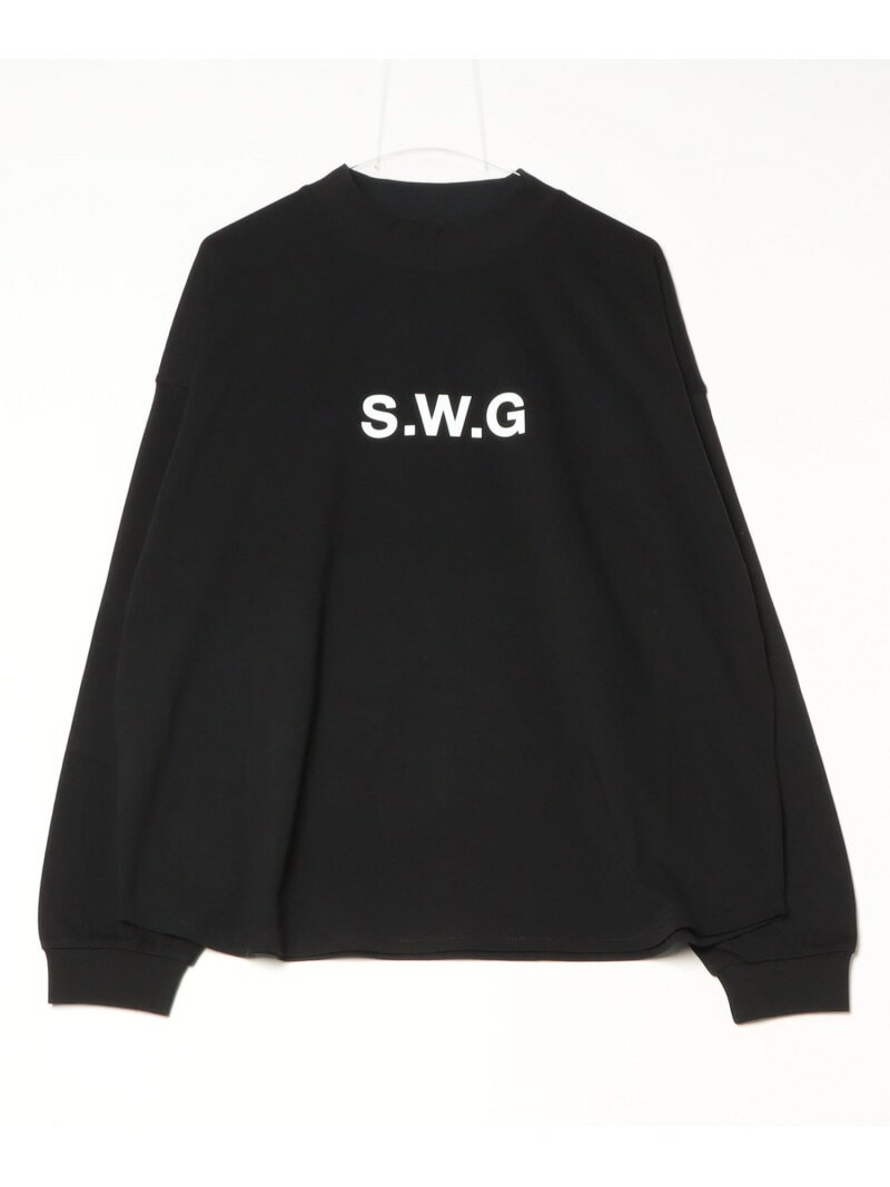 THE SWINGGGR/ザ スウィンガー/HI NECK LONG TEE ROYAL FLASH ロイヤルフラッシュ トップス カットソー・Tシャツ ブラック ホワイト