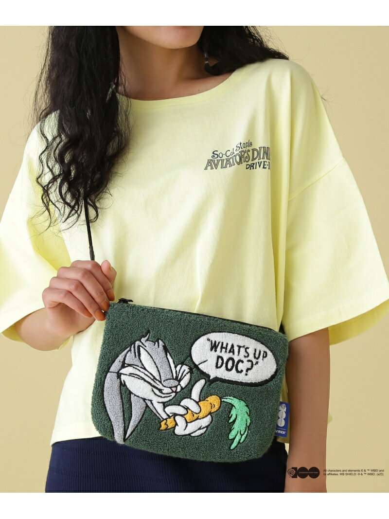 【SALE／20%OFF】《WB/AVIREX》LOONEY TUNES COLLECTION SAGARA POUCH/ルーニー・テューンズ ポーチ AVIREX アヴィレックス ファッション雑貨 その他のファッション雑貨 グリーン【RBA_E】[Rakuten Fashion]