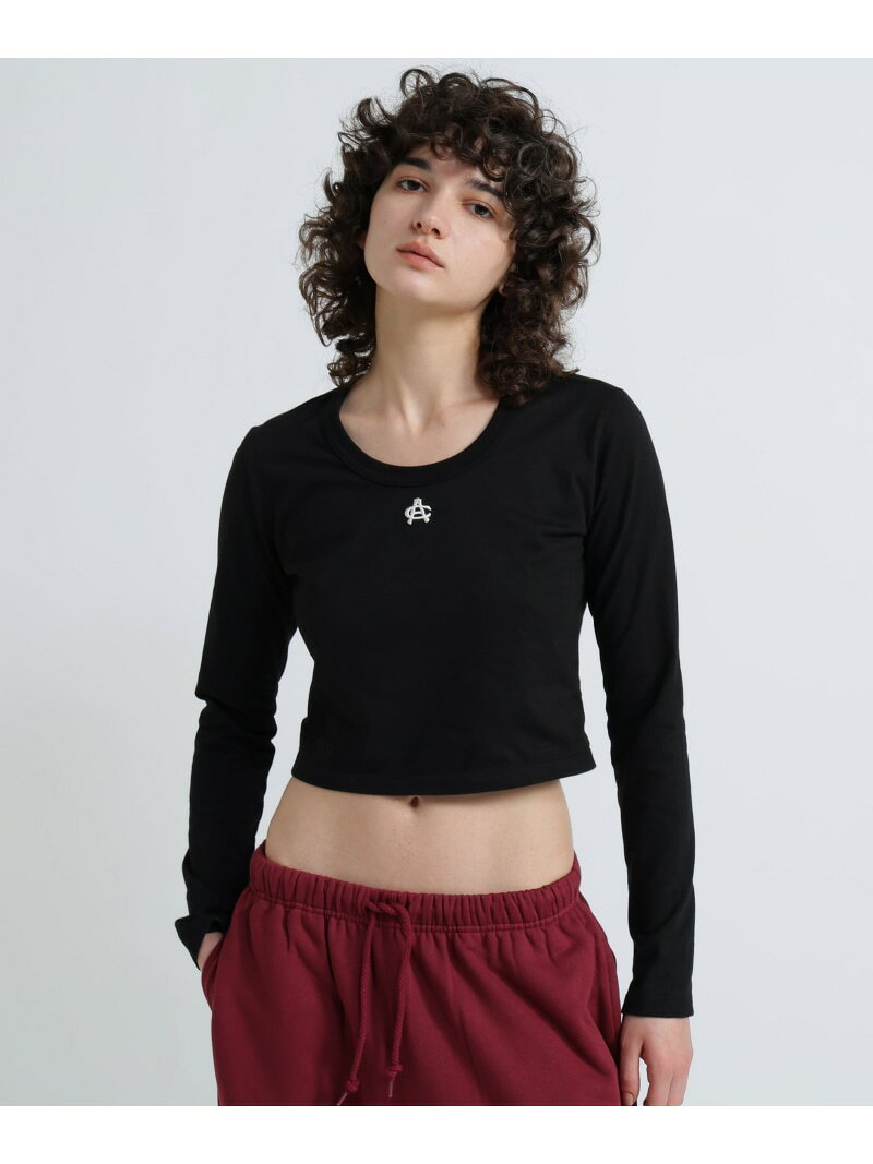 Rakuten - 《WOMAN/直営店限定》SHORT EMBROIDERY LOGO T-SHIRT AVIREX アヴィレックス トップス カットソー・Tシャツ ブラック ホワイト【送料無料】[Rakuten Fashion]