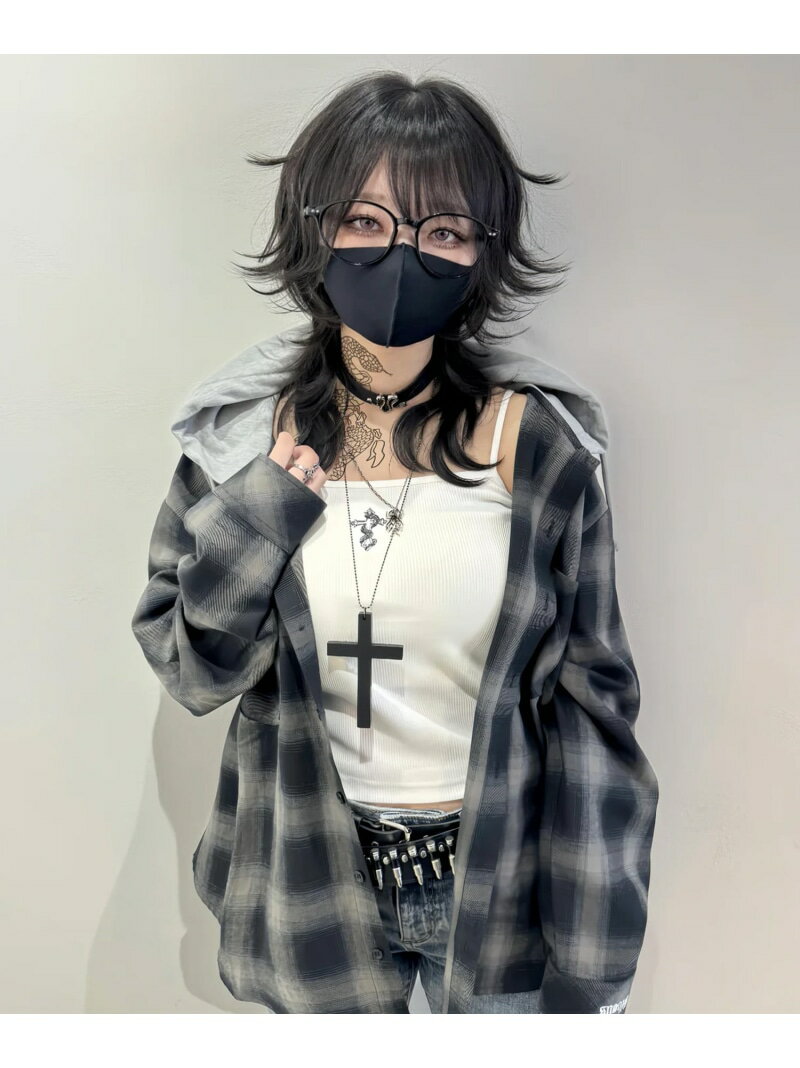 gibous/ギボス/SNAKE CROSS CAMISOLE LHP エルエイチピー トップス ノースリーブ・タンクトップ ブラック ホワイト グレー