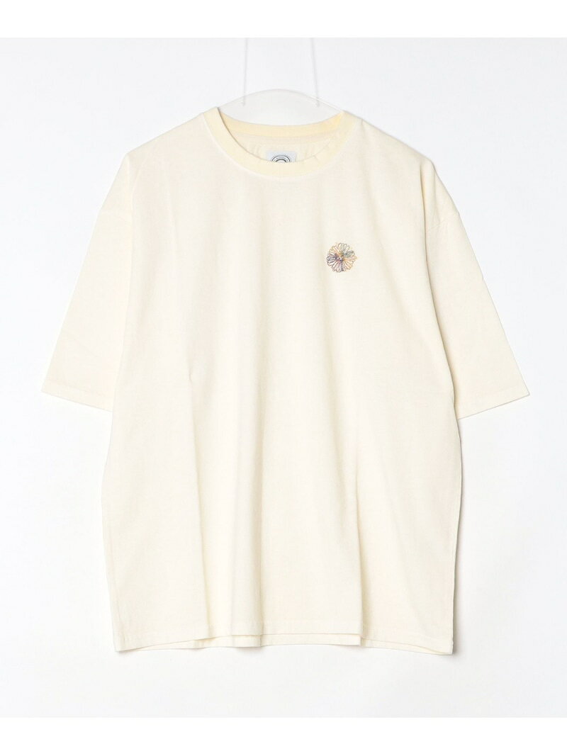 Rakuten - B omnivore/ビーオムニボー 天竺ピグメント ワンポイント フラワー刺繍 S/S TEE BEAVER ビーバー トップス カットソー・Tシャツ ホワイト【送料無料】[Rakuten Fashion]