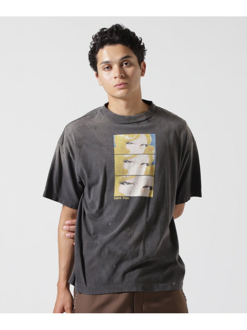 Rakuten - SAINT MICHAEL/セントマイケル/PM_SS SAINT PAM TEE ROYAL FLASH ロイヤルフラッシュ トップス カットソー・Tシャツ ブラック【送料無料】[Rakuten Fashion]