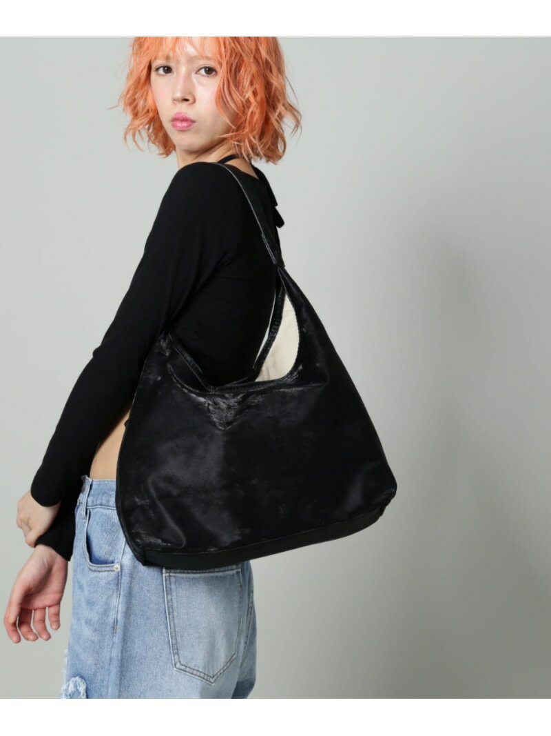 SIS/エスアイエス/ベロアショルダーバッグ LHP エルエイチピー バッグ その他のバッグ ブラック シルバー【送料無料】[Rakuten Fashion]