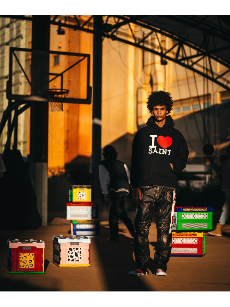 SAINT MICHAEL/セントマイケル/HOODIE/I LOVE SAINT/BLACK ROYAL FLASH ロイヤルフラッシュ トップス パーカー・フーディー ブラック【送料無料】[Rakuten Fashion]