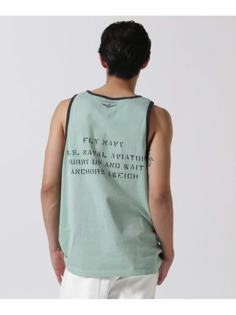 DISCHARGE NAVAL TANK TOP / ディスチャージ ネイバル タンクトップ / AVIREX /アヴィレックス AVIREX アヴィレックス トップス ノースリーブ・タンクトップ グリーン グレー【送料無料】[Rakuten Fashion]