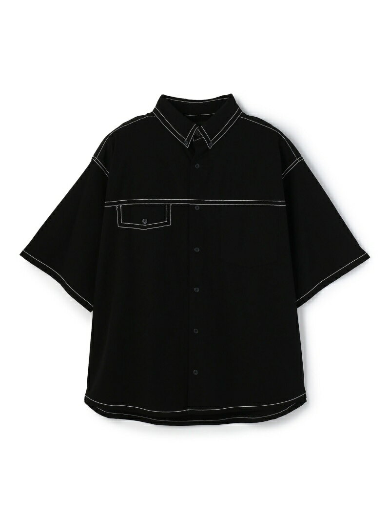 【SALE／50%OFF】DankeSchon/ダンケシェーン/0ステッチ撥水SN S/S Shirt/0ステッチ撥水半袖シャツ LHP エルエイチピー トップス シャツ・ブラウス ブラック グレー【RBA_E】【送料無料】[Rakuten Fashion]のサムネイル