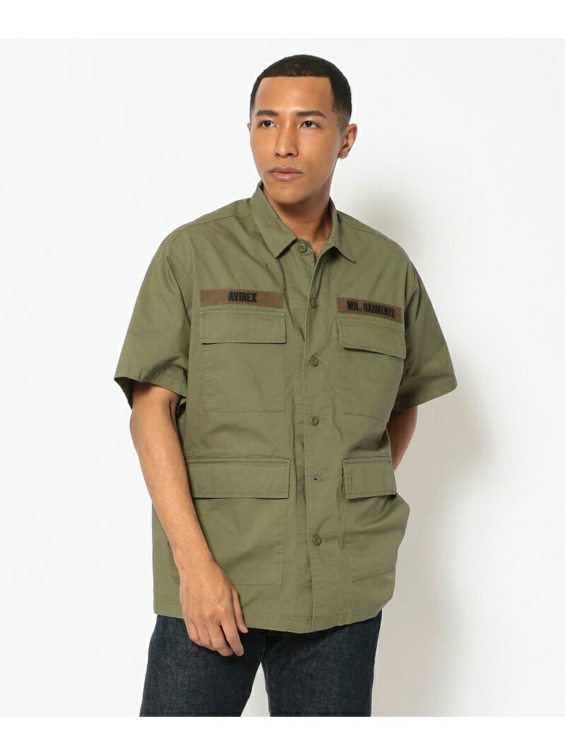 バギーフィット B.D.U シャツ/BAGGY FIT B.D.U SHIRT AVIREX アヴィレックス トップス シャツ・ブラウス グリーン ブラック ホワイト