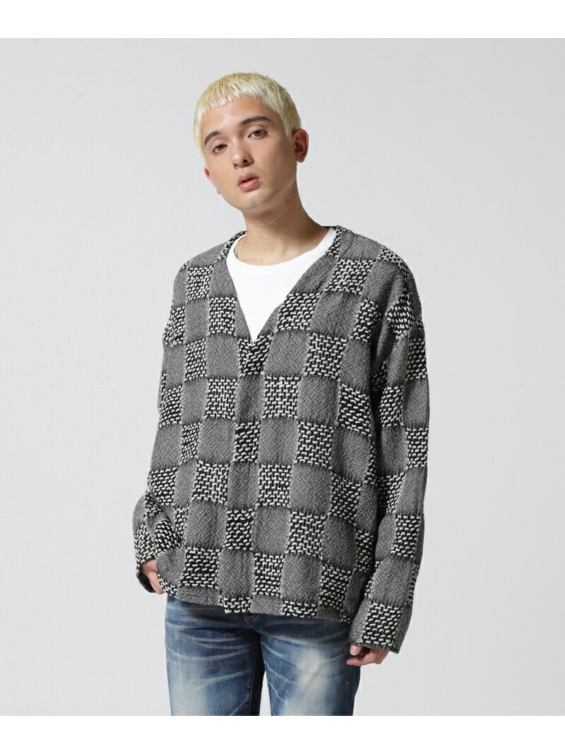 【SALE／50%OFF】LUSOR(ルーソル)WOOL CHECK CD ウールチェックカーディガン B'2nd ビーセカンド トップス カーディガン ホワイト ブルー【RBA_E】【送料無料】[Rakuten Fashion]