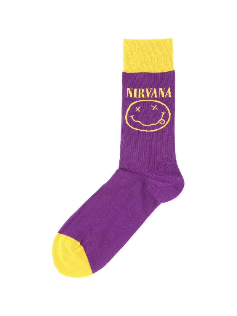 NIRVANA/ニルヴァーナ YELLOW HAPPY FACE SOCKS ソックス BEAVER ビーバー 靴下・レッグウェア 靴下 パープル[Rakuten Fashion]