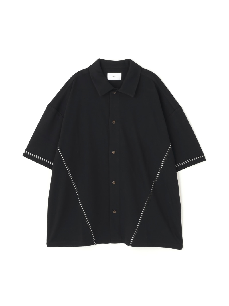 Rakuten - chica/チカ/カルゼラダーステッチ s/s オープンシャツ LHP エルエイチピー トップス シャツ・ブラウス ホワイト ブラック【送料無料】[Rakuten Fashion]
