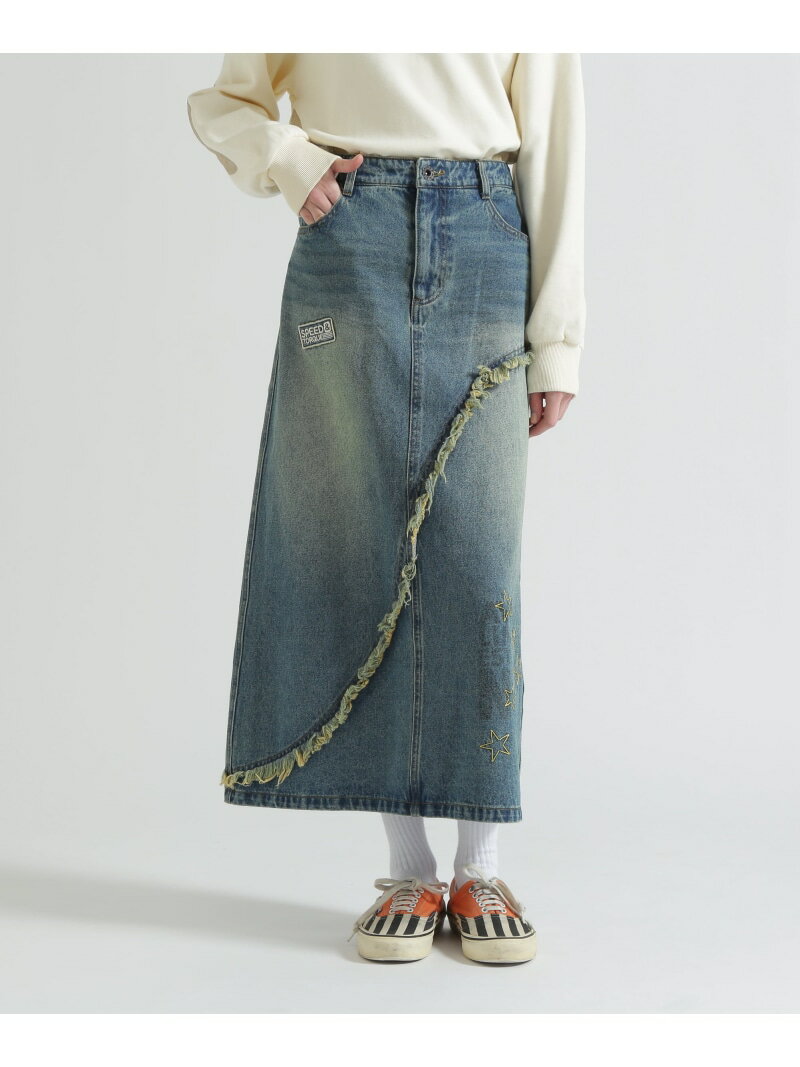 WAPPEN DENIM LONG SKIRT AVIREX アヴィレックス スカート その他のスカート ブルー ピンク【先行予約】*【送料無料】[Rakuten Fashion]