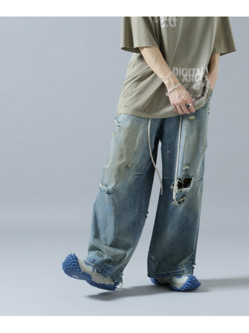 Rakuten - DankeSchon/ダンケシェーン/12oz BAGGY JEANS/DIRT LHP エルエイチピー パンツ その他のパンツ ブルー【送料無料】[Rakuten Fashion]